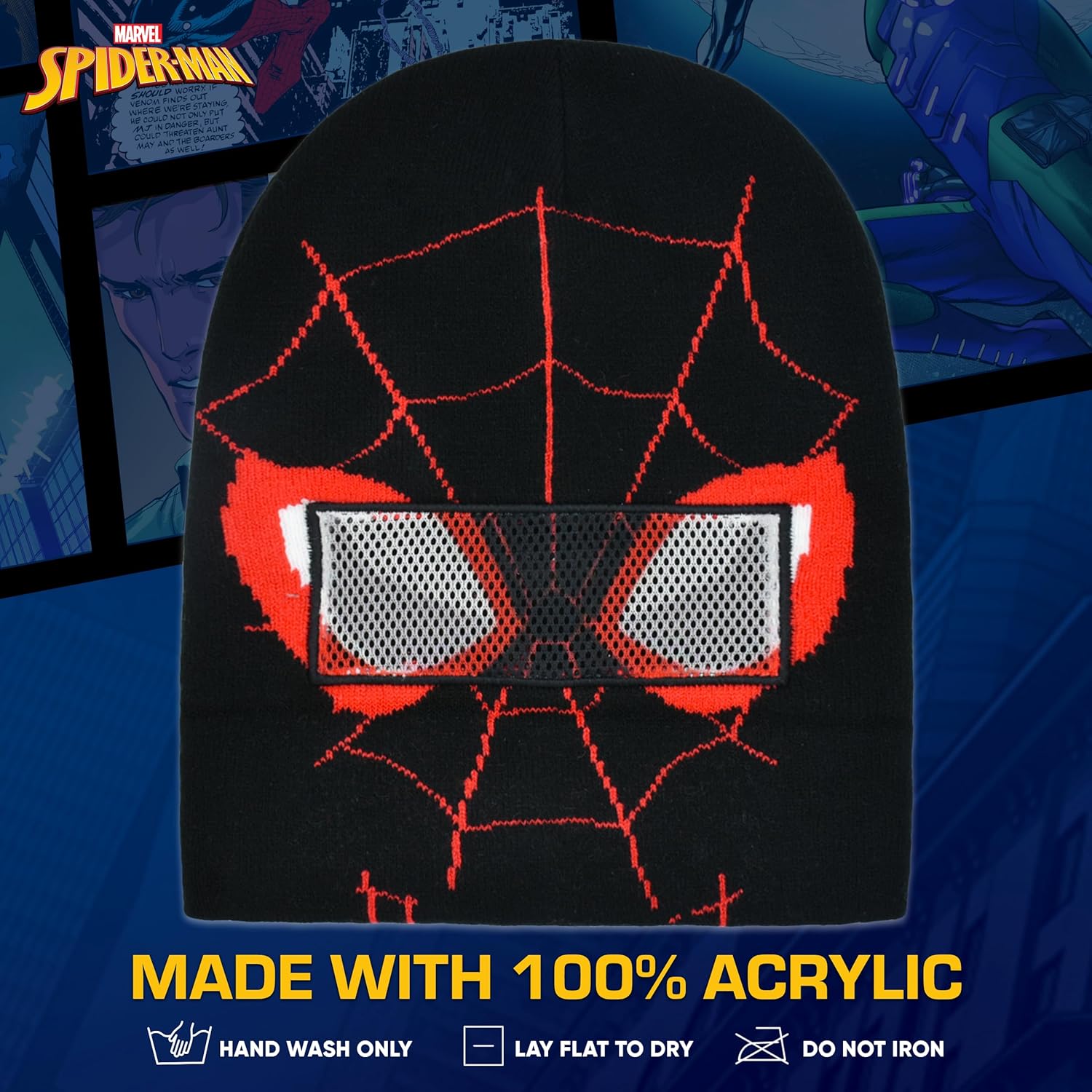 Miles Morales Spider-Man Roll Down Cuff Beanie Hat