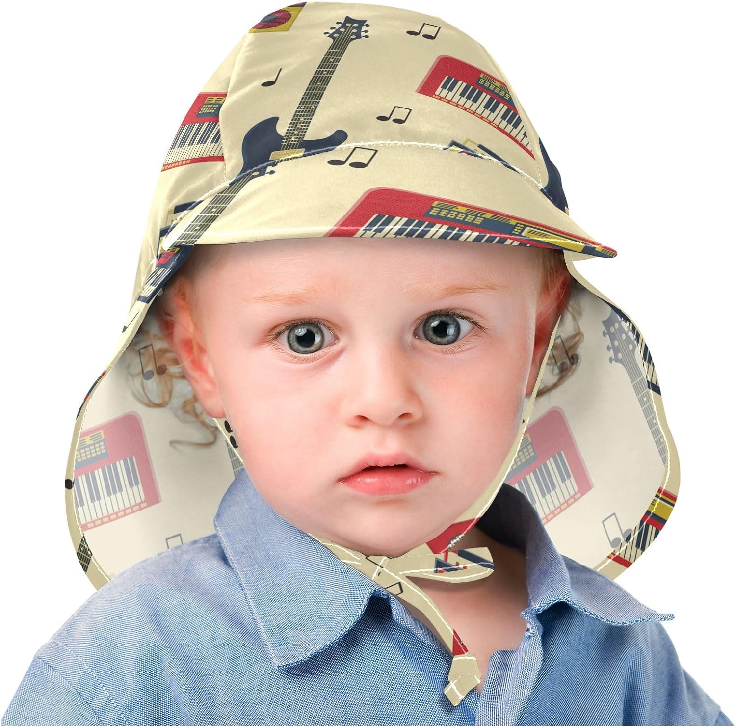 Retro Guitar Sunhat for Toddlers Protection and Style