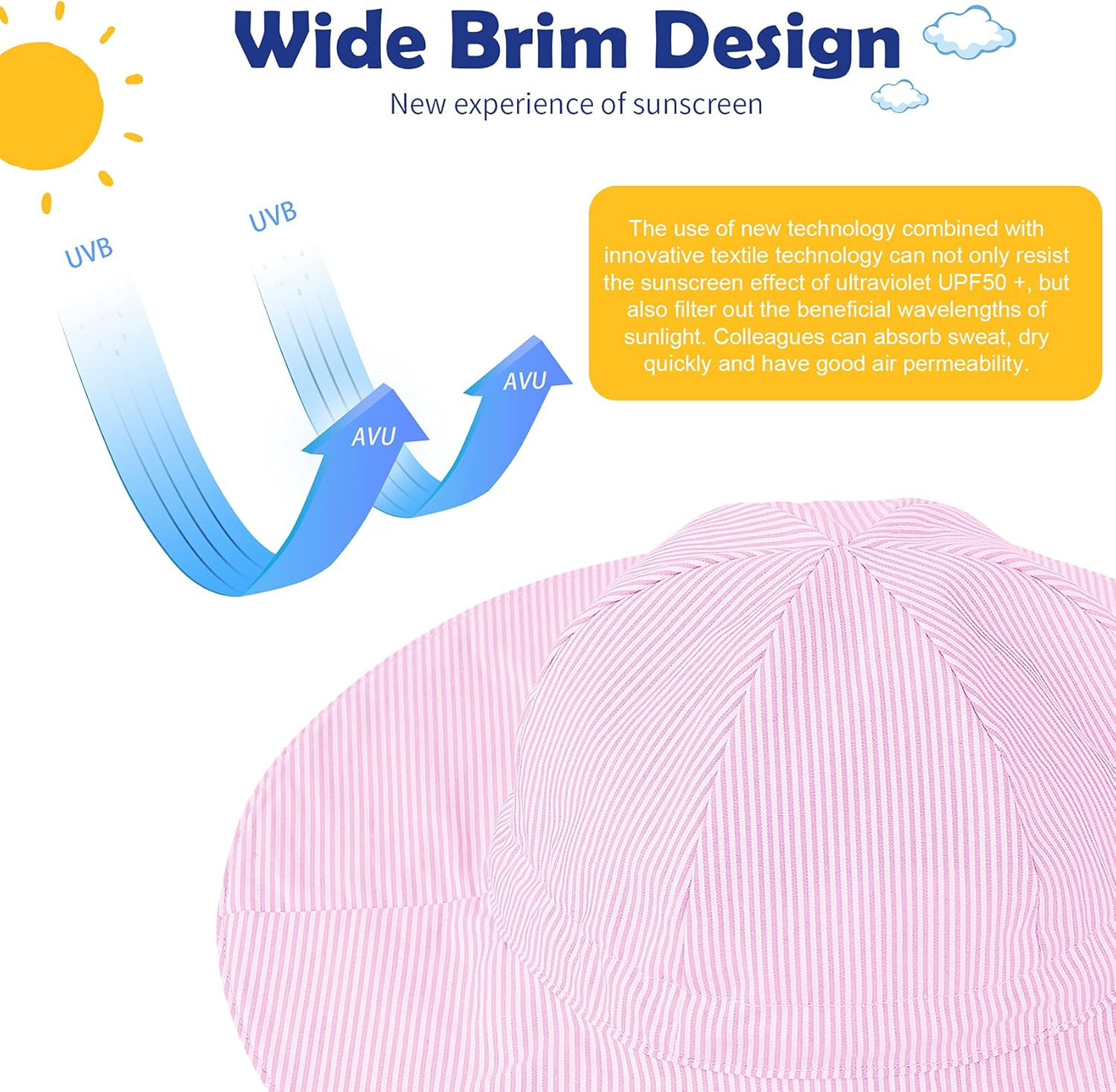 Durio UPF 50 Baby Girl Sun Hat