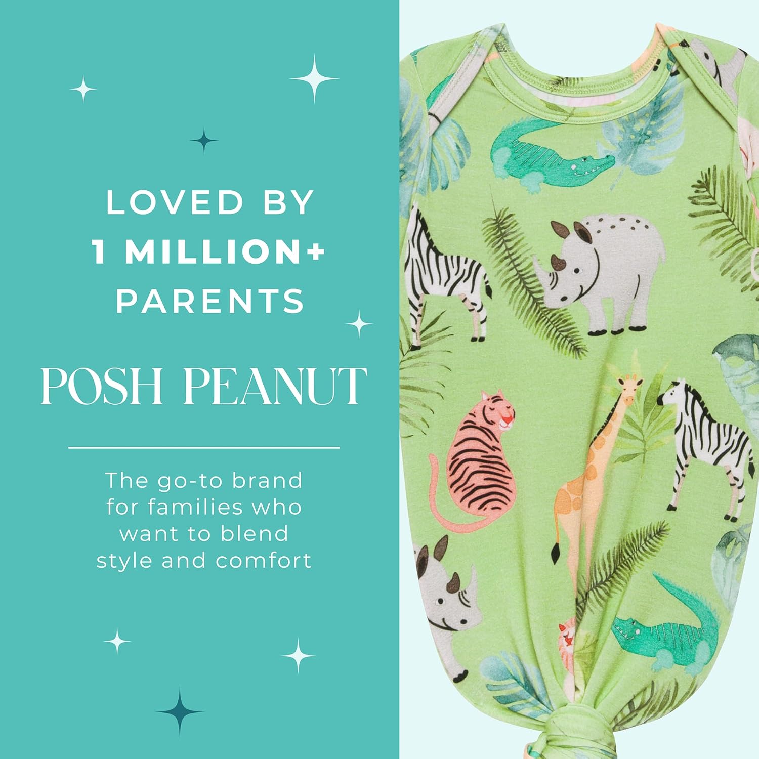 Posh Peanut Newborn Knotted Baby Gown 0-3 Months
