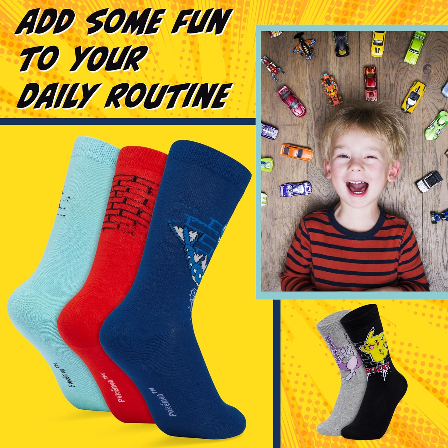 Pokmon Boys Calf Socks - Super Soft Cushy for Kids
