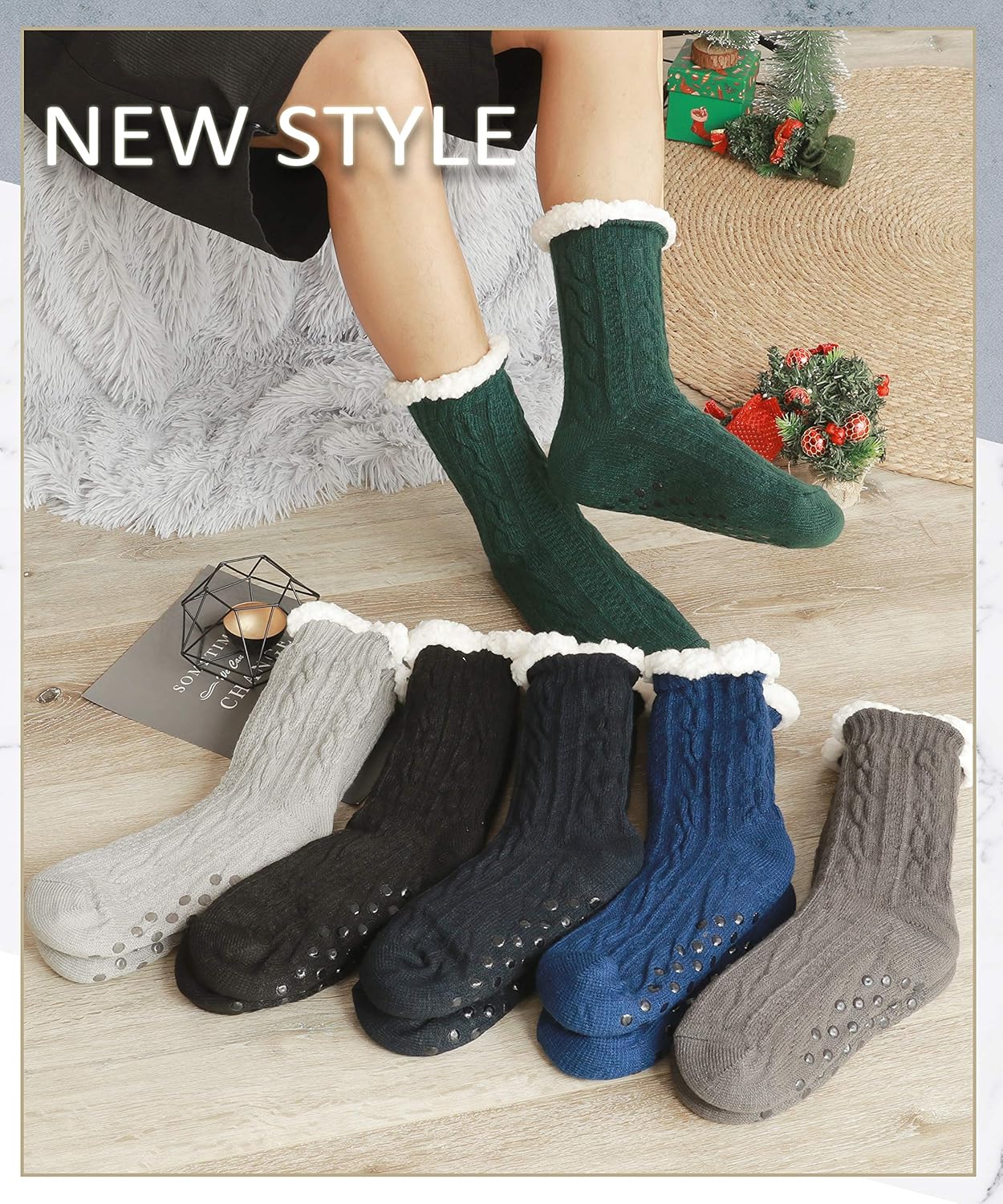 EBMORE Mens Cozy Fuzzy Socks