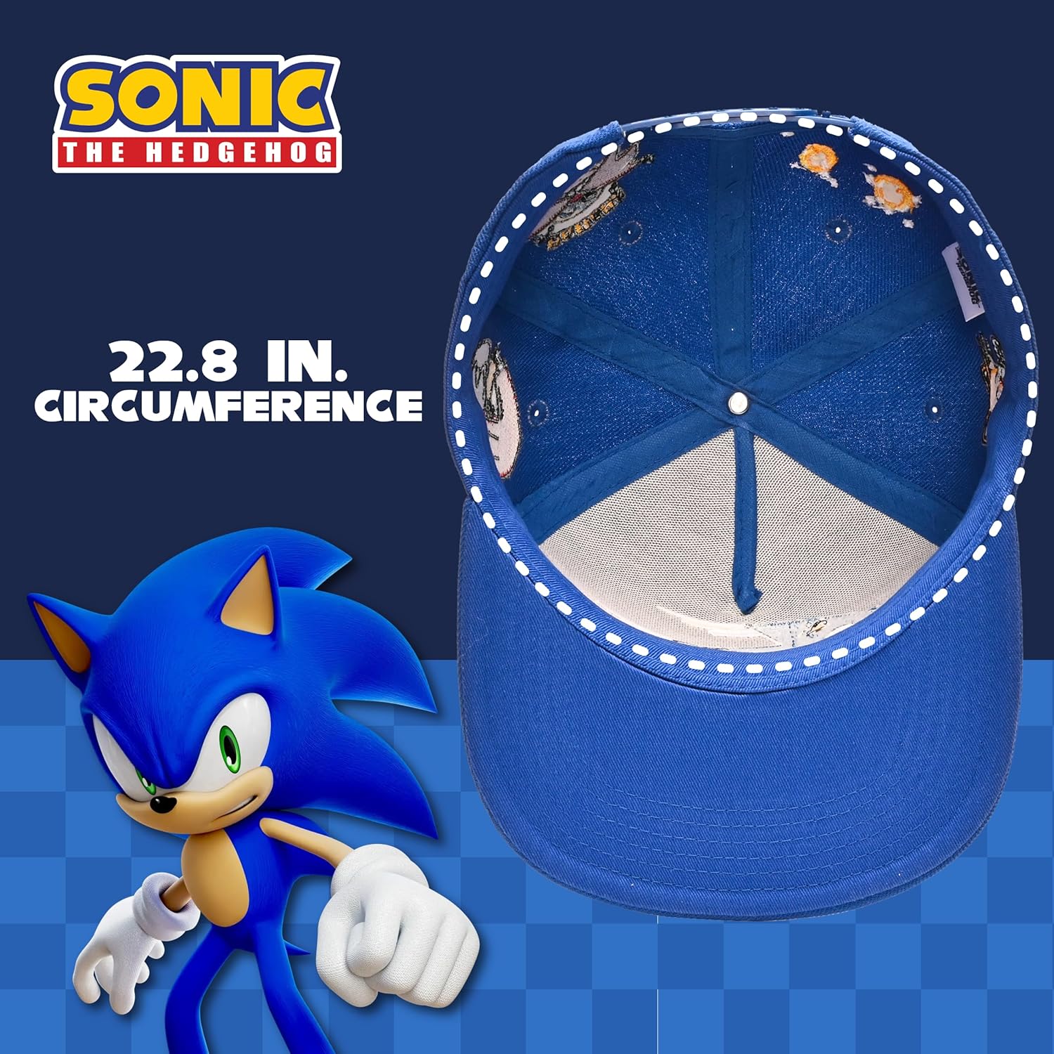 Concept One Mens Sonic The Hedgehog Extreme Pro Adjustable Flat-Brim Cap
