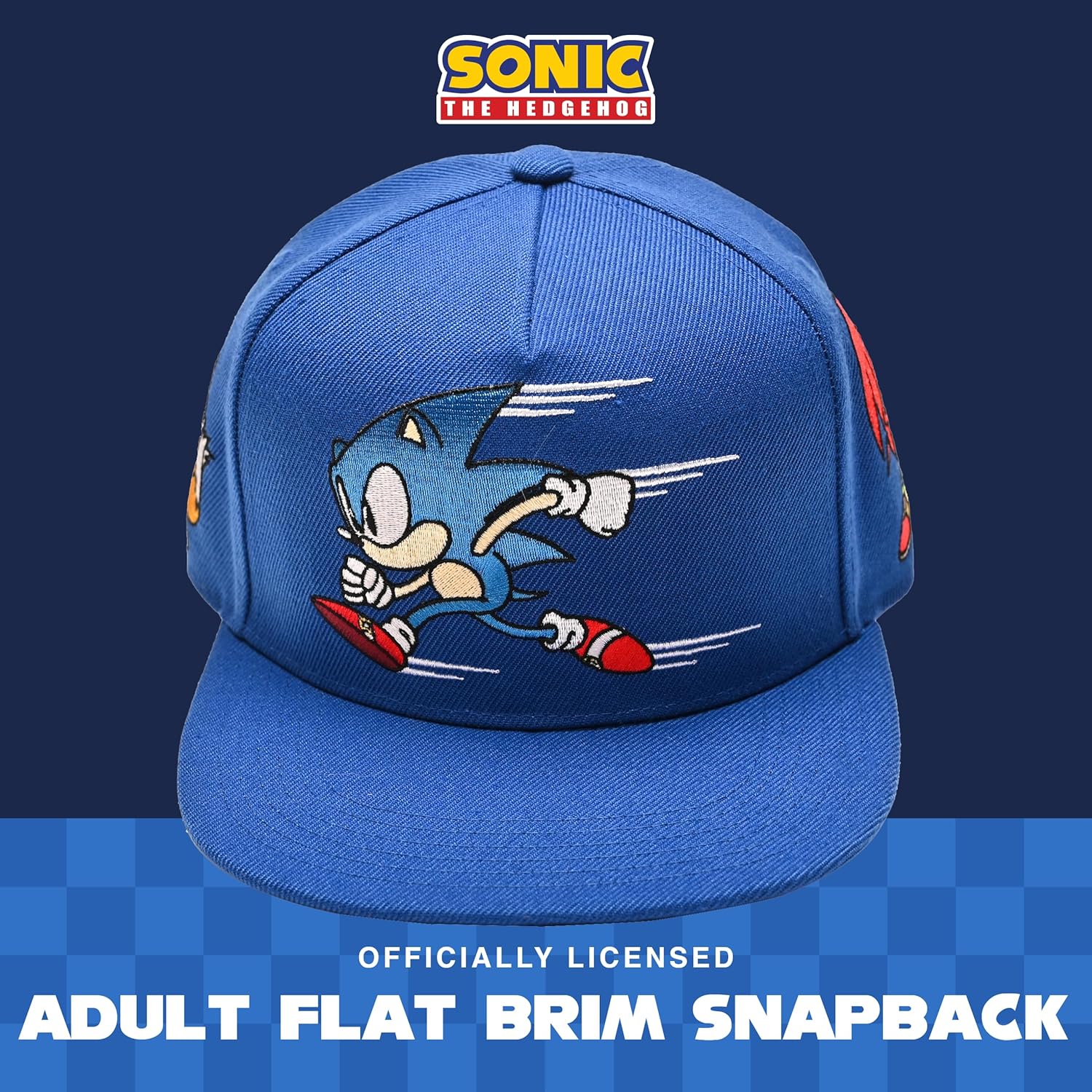 Concept One Mens Sonic The Hedgehog Extreme Pro Adjustable Flat-Brim Cap