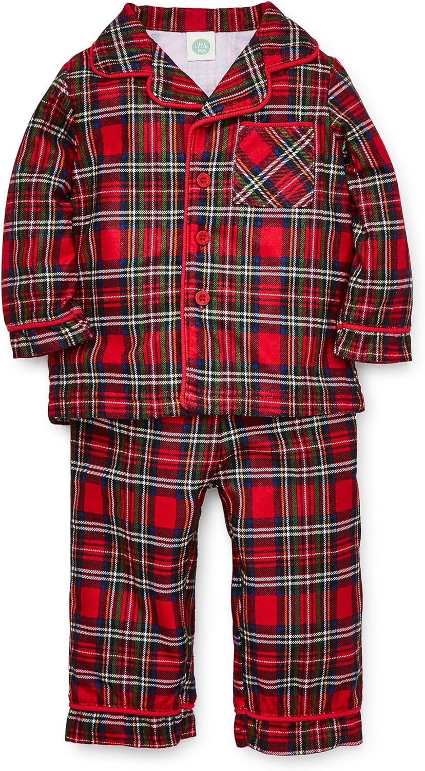 Little Me Christmas Plaid Pajama Set for Baby Girls