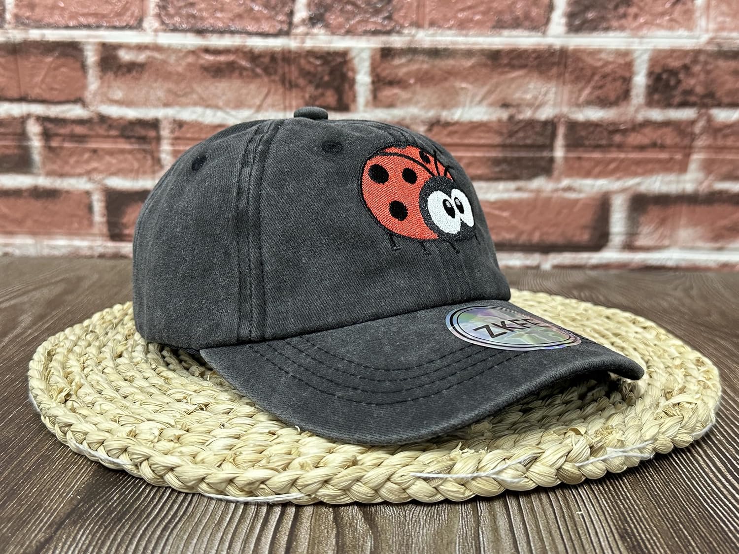 Embroidered Ladybug Baseball Cap for Kids