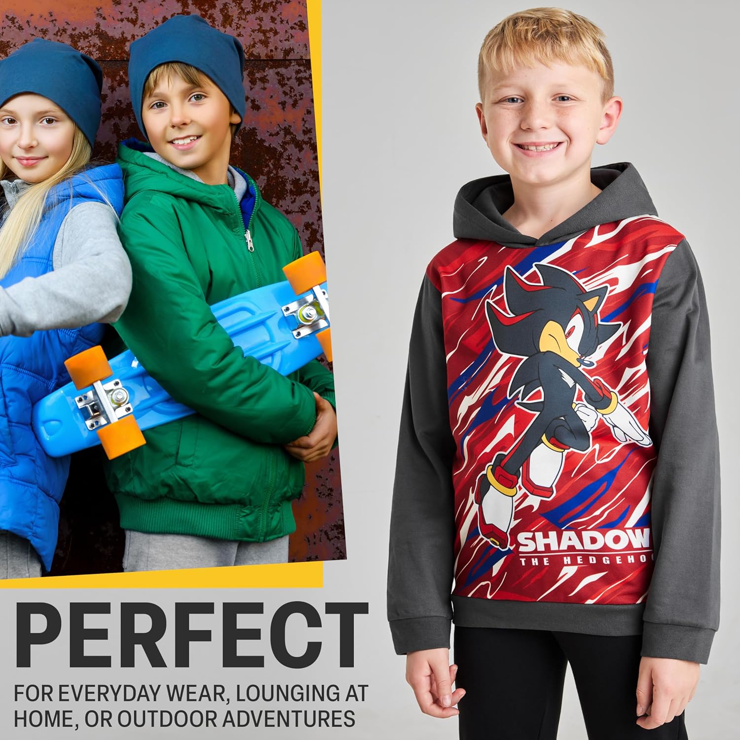 Sonic The Hedgehog Shadow Knuckles Tails Hoodie for Boys - Unisex Gift