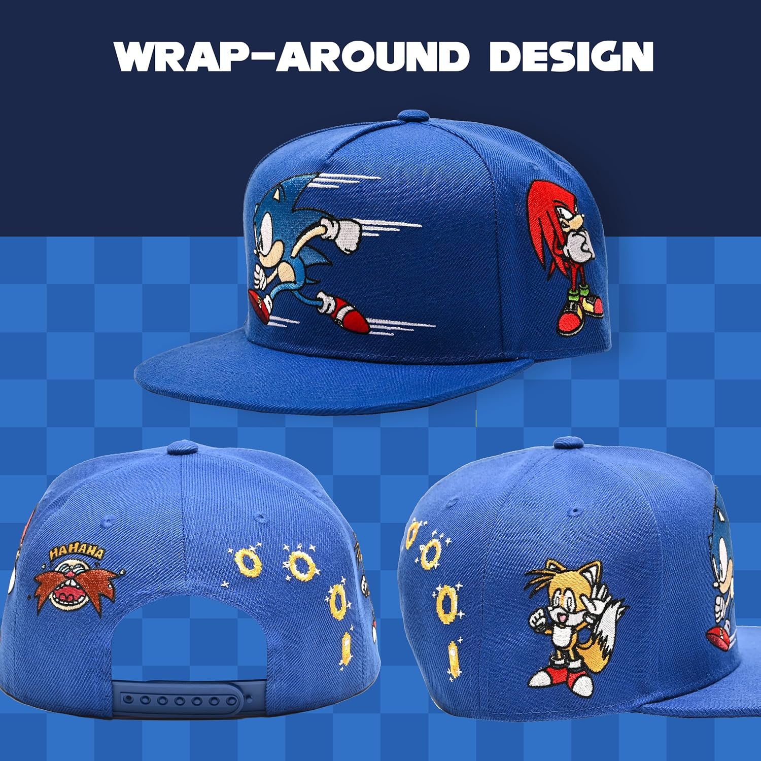 Concept One Mens Sonic The Hedgehog Extreme Pro Adjustable Flat-Brim Cap