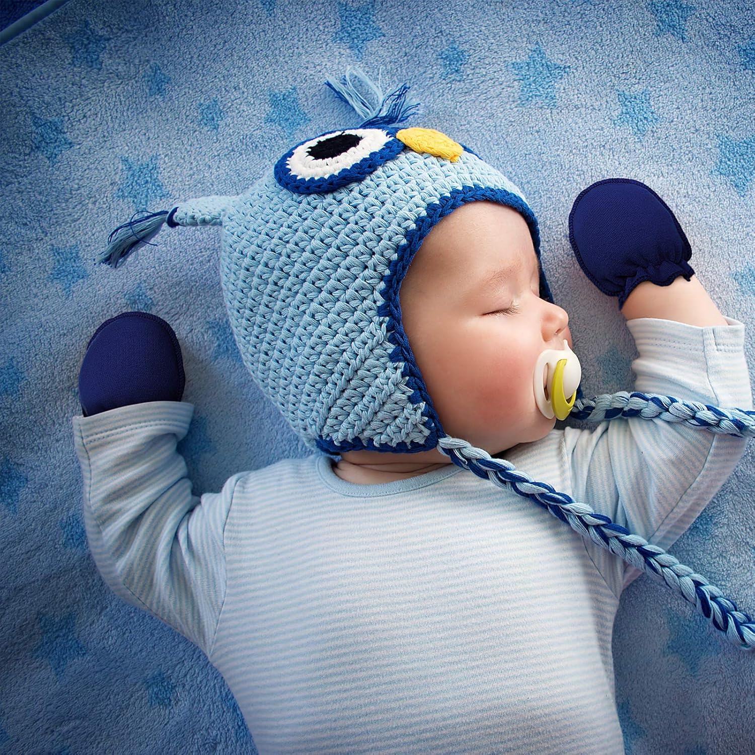 Syhood 16 Pairs Newborn Baby Mittens No Scratch Gloves 0-6 Months