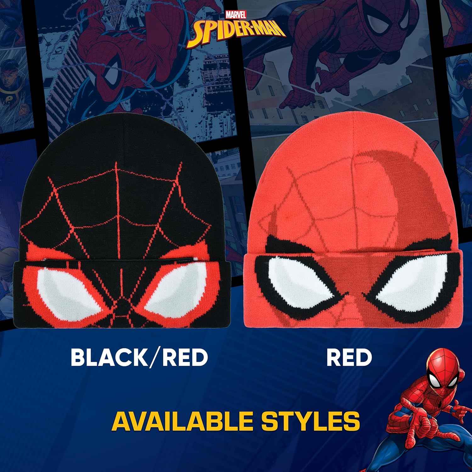 Miles Morales Spider-Man Roll Down Cuff Beanie Hat
