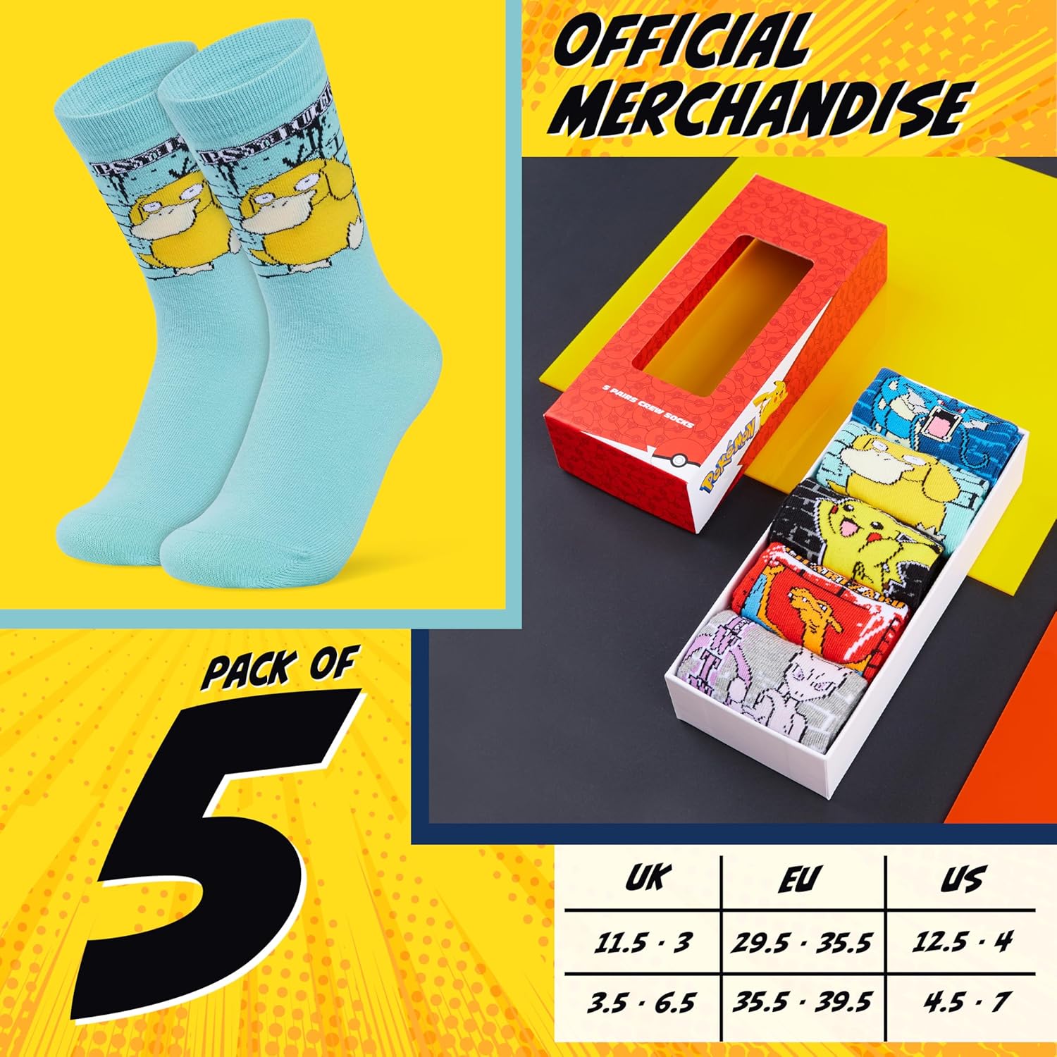 Pokmon Boys Calf Socks - Super Soft Cushy for Kids