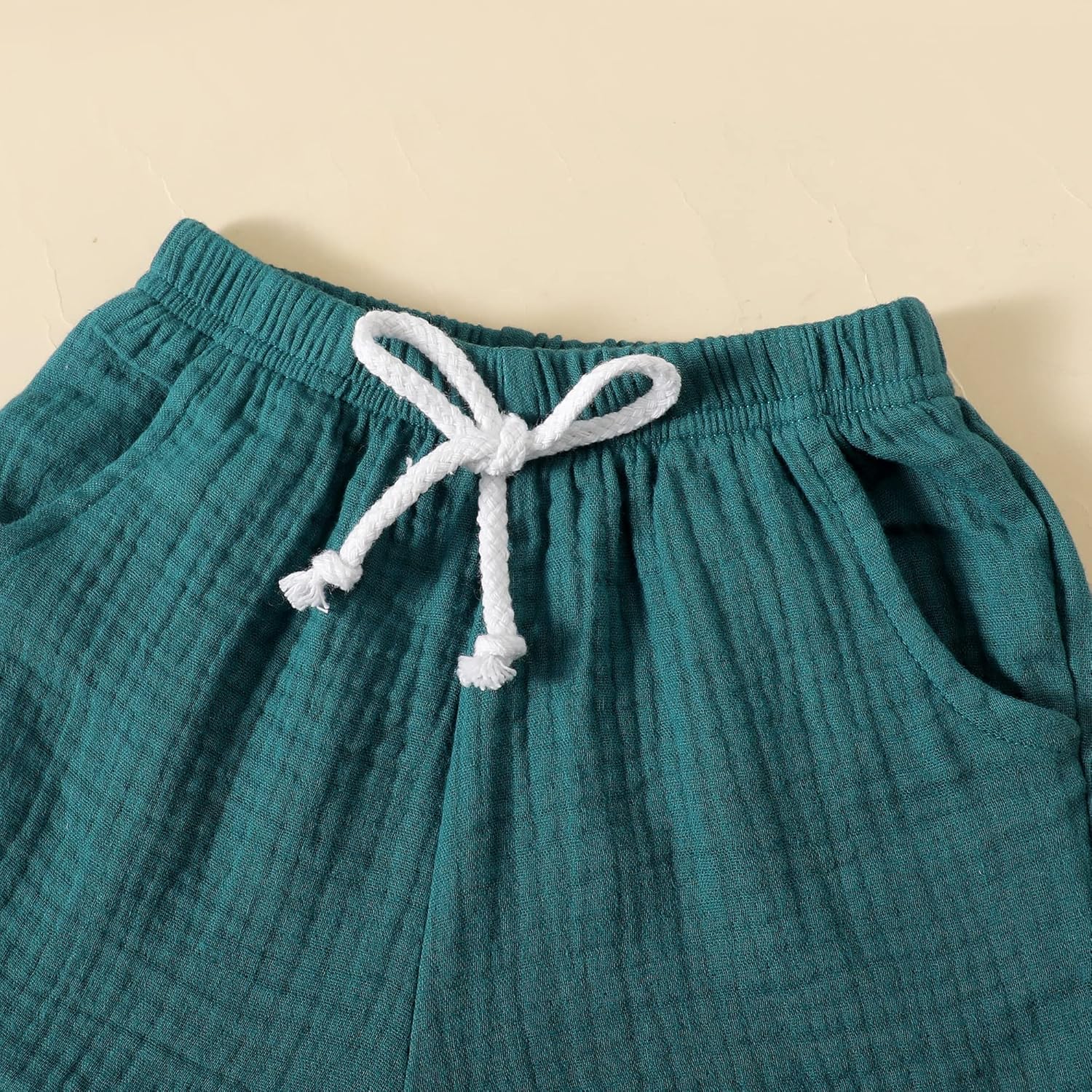 MABABY Toddler Boys 2PCS Cotton Gauze Short Set