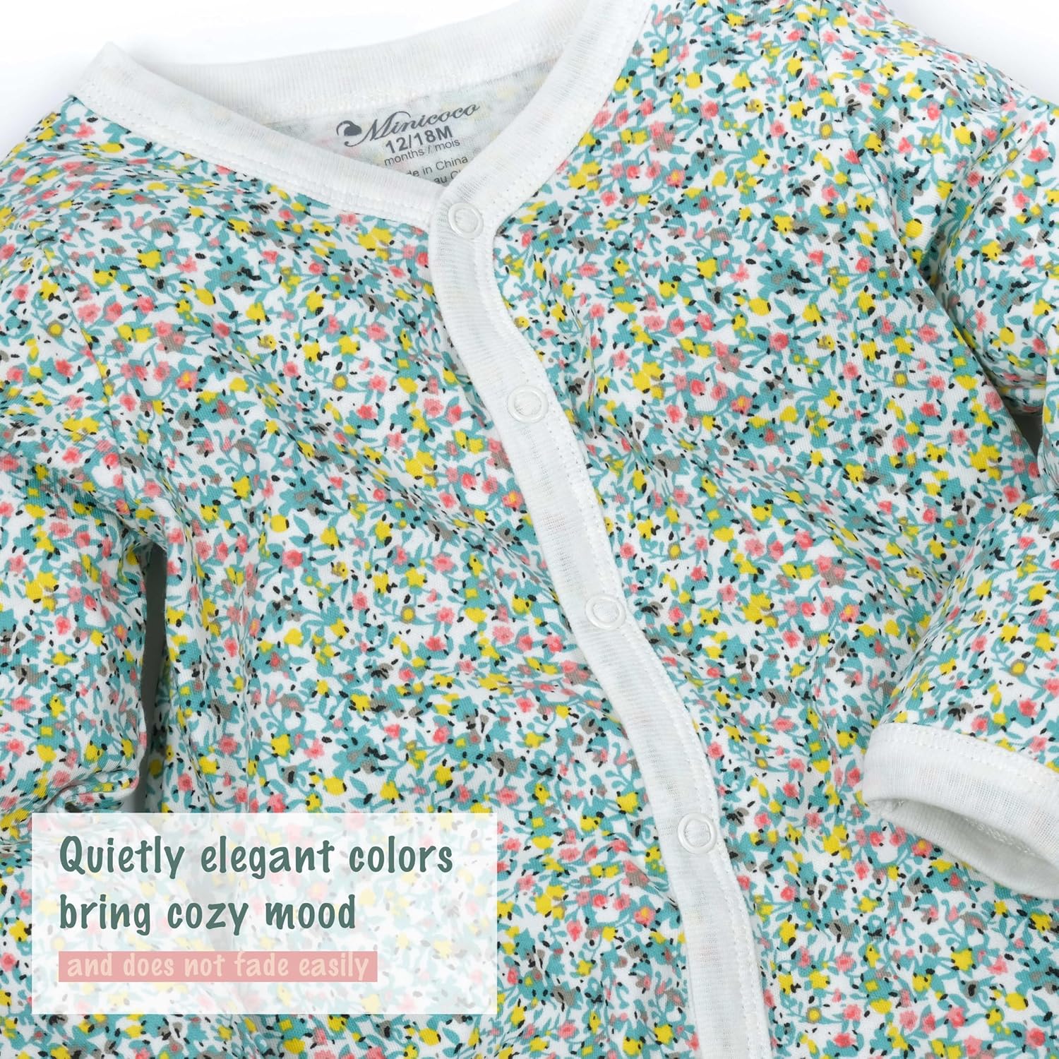 babies girls cotton footies multi pack long sleeve one-piece jumpsuit