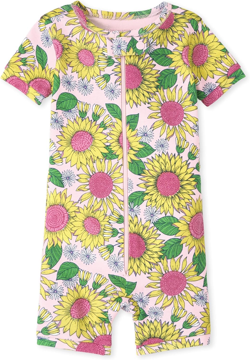 The Childrens Place Baby Girls Snug Fit Pajama with Sunflower Print