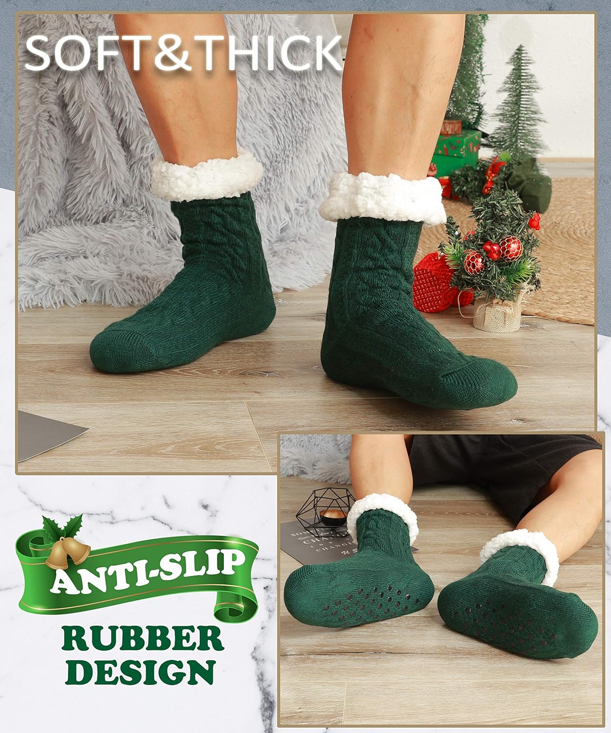 EBMORE Mens Cozy Fuzzy Socks