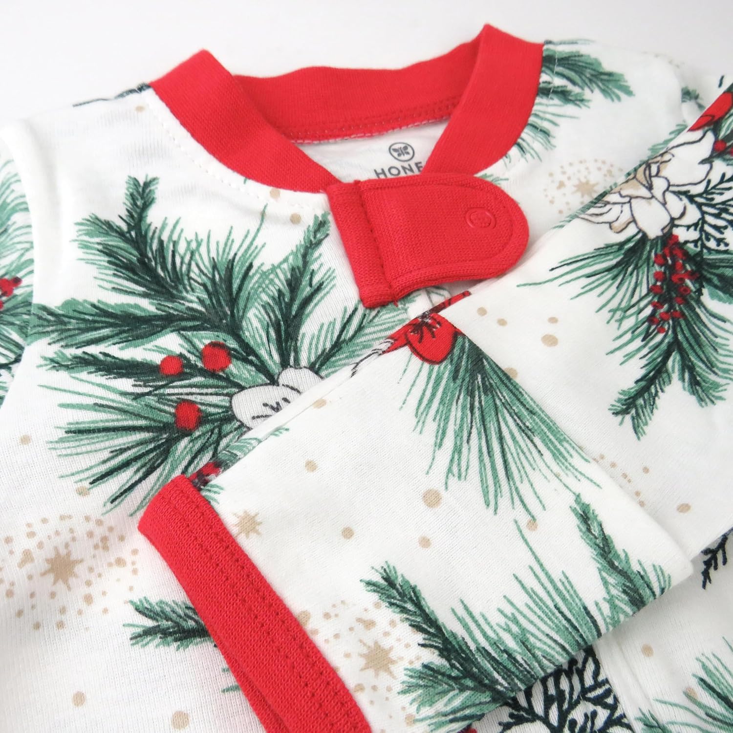 HonestBaby Unisex Baby Pajama Sleepers Organic 100 Cotton Holiday Essentials